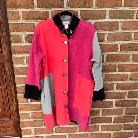 Block patterned light weight coat/shacket. Soft faux suede texture  XL - Picture 1 of 11